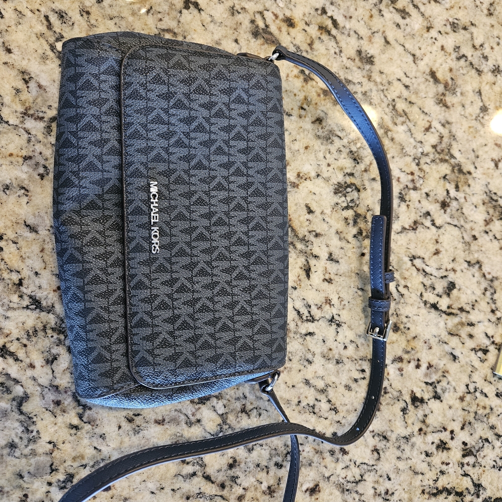 Michael Kors Navy Patterned Messenger Bag